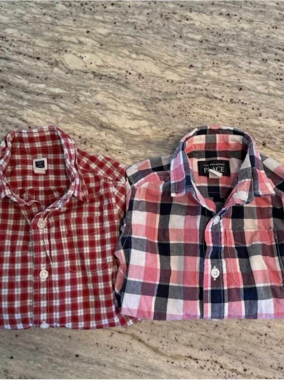 The Children's Place Pink, Navy & White,Janie &jack Plaid Button-Down Shirt